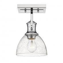  3118-1SF CH-SD - Hines 1-Light Semi-Flush in Chrome with Seeded Glass